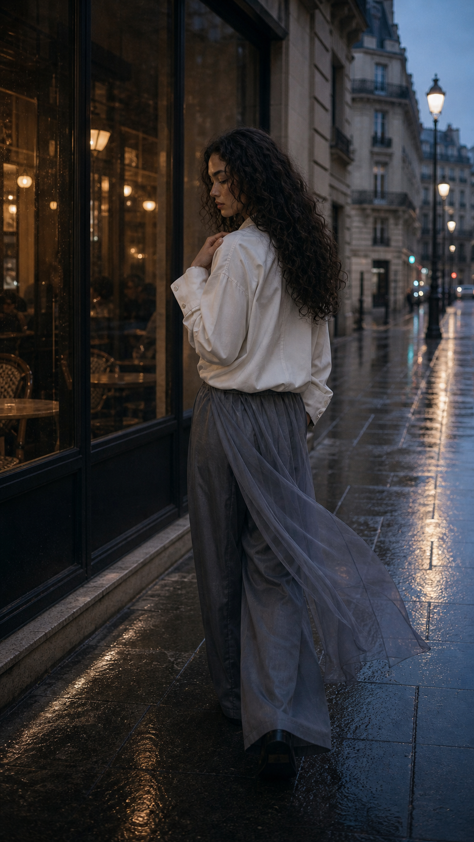 Leandra walking differently after loosening the garment